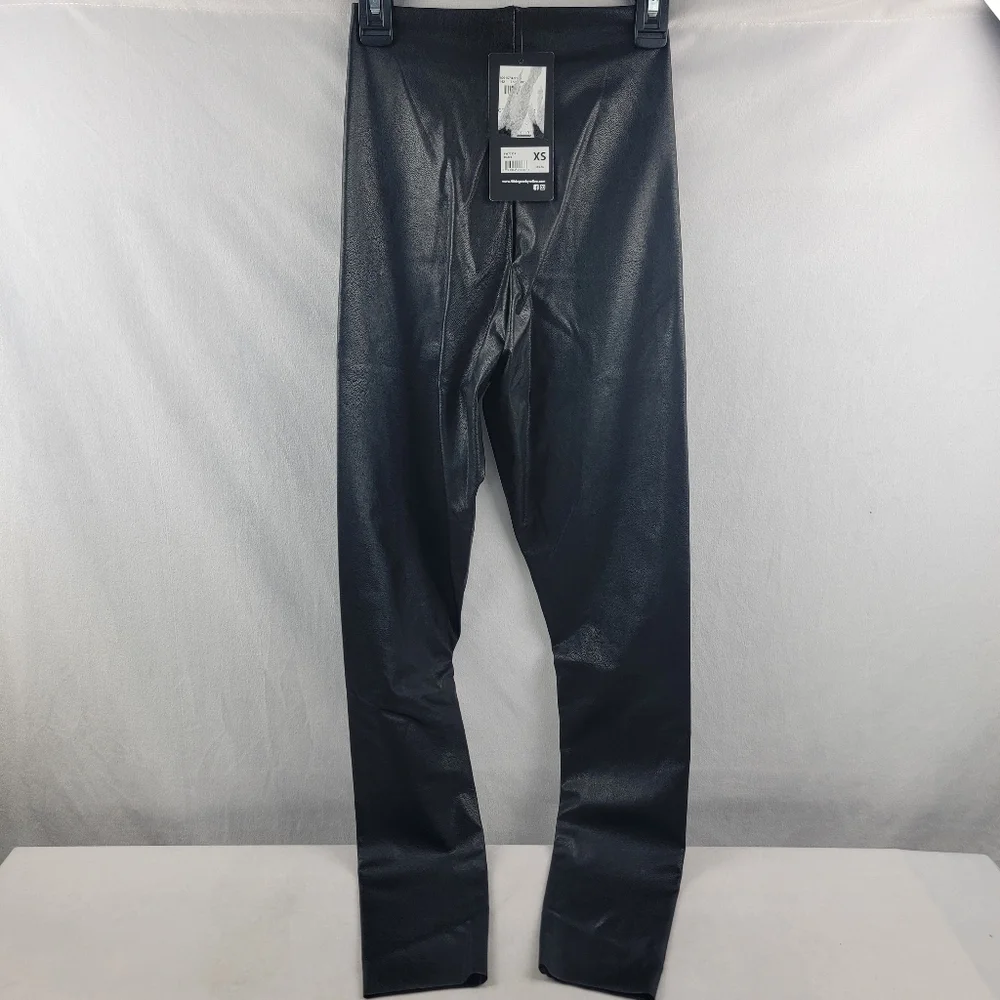 NWT 98 Degree by reflex high rise‎ pleather leggings in black Size XS